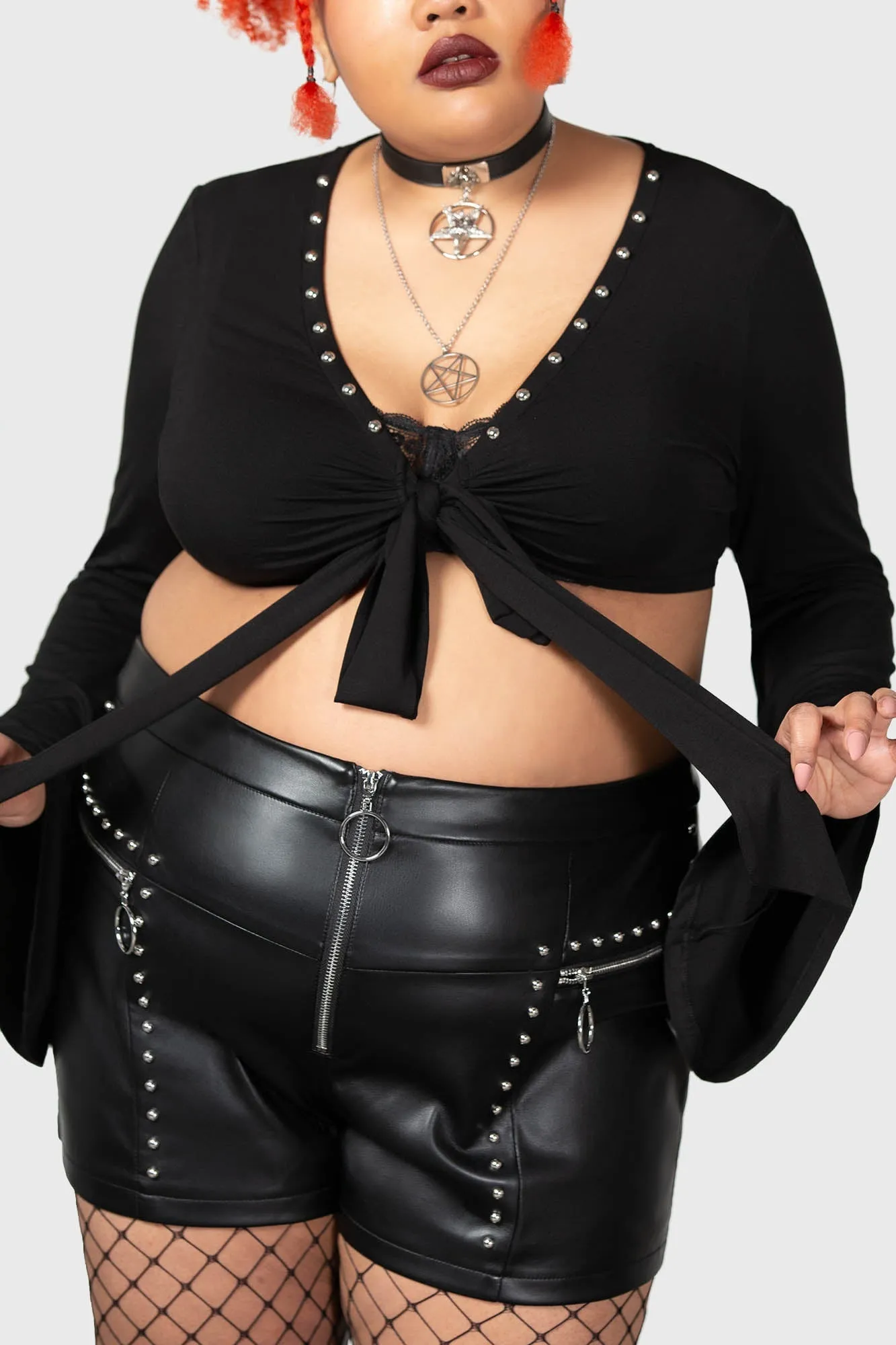 Elegy Front Tie Top - Resurrect sold by Killstar product image thumbnail 5