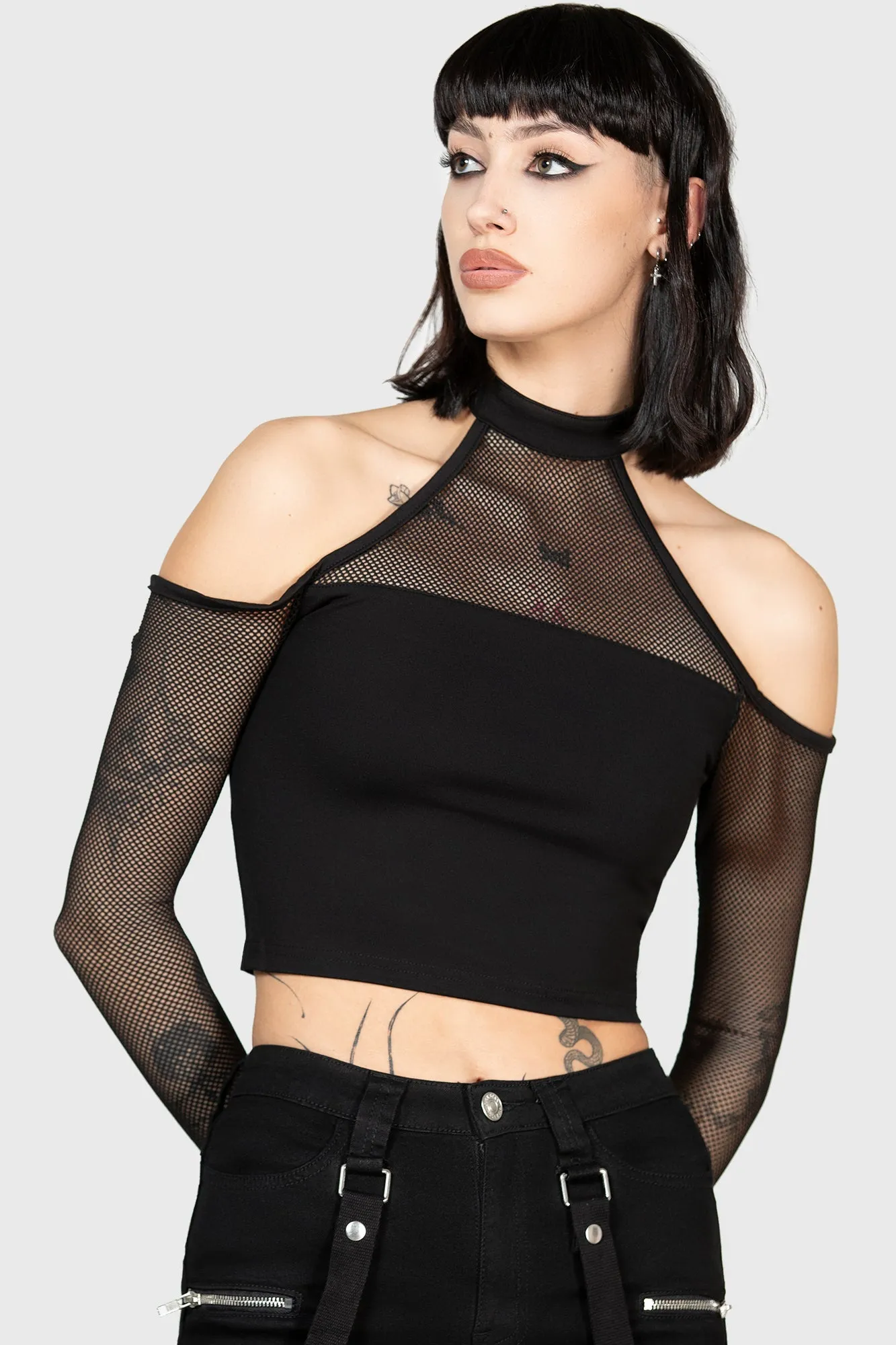 Nightcall Fishnet Top - Resurrect sold by Killstar