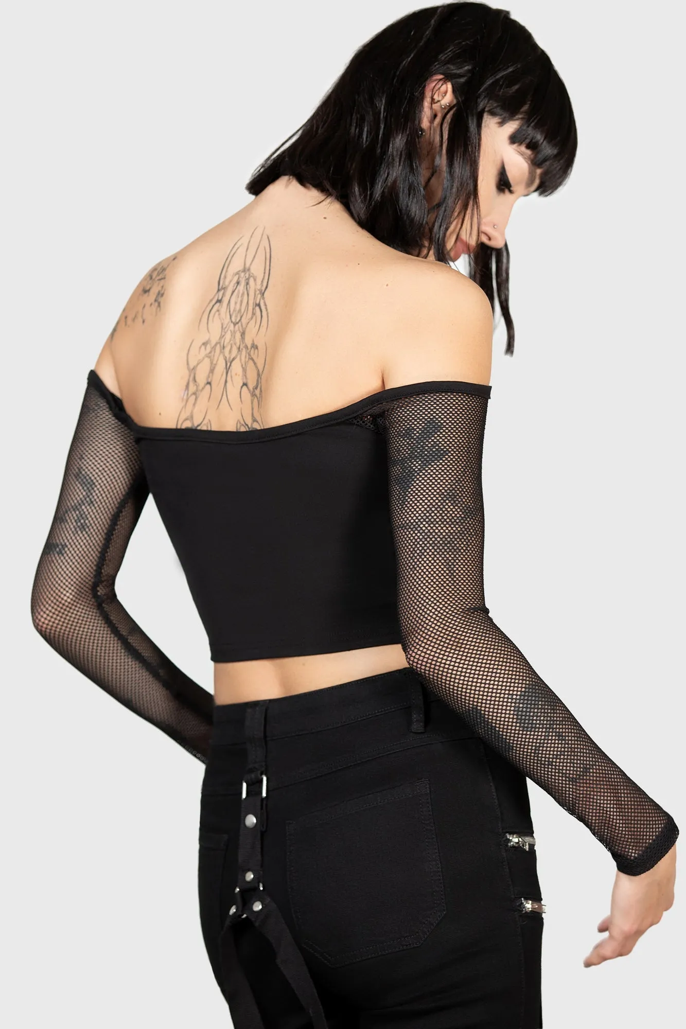 Nightcall Fishnet Top - Resurrect sold by Killstar product image thumbnail 3