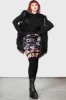Cassandra Velvet Mini Skirt [BLACK/PINK] sold by Killstar