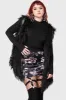 Cassandra Velvet Mini Skirt [BLACK/PINK] sold by Killstar