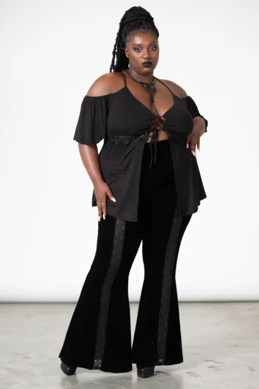 Verna Velvet Bell Bottoms [PLUS] - Resurrect sold by Killstar