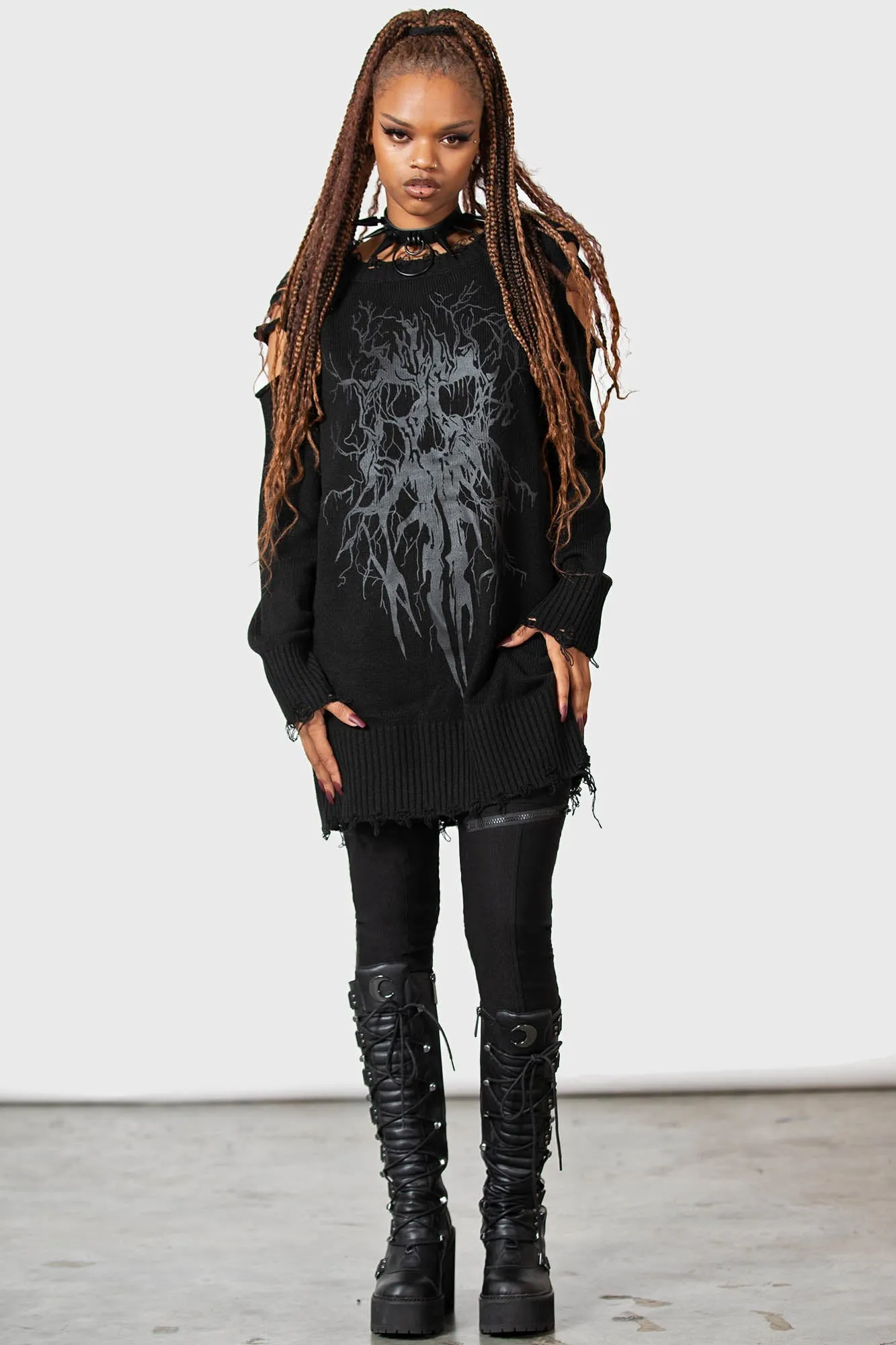 Apparitions Knit Sweater - Resurrect sold by Killstar product image thumbnail 4
