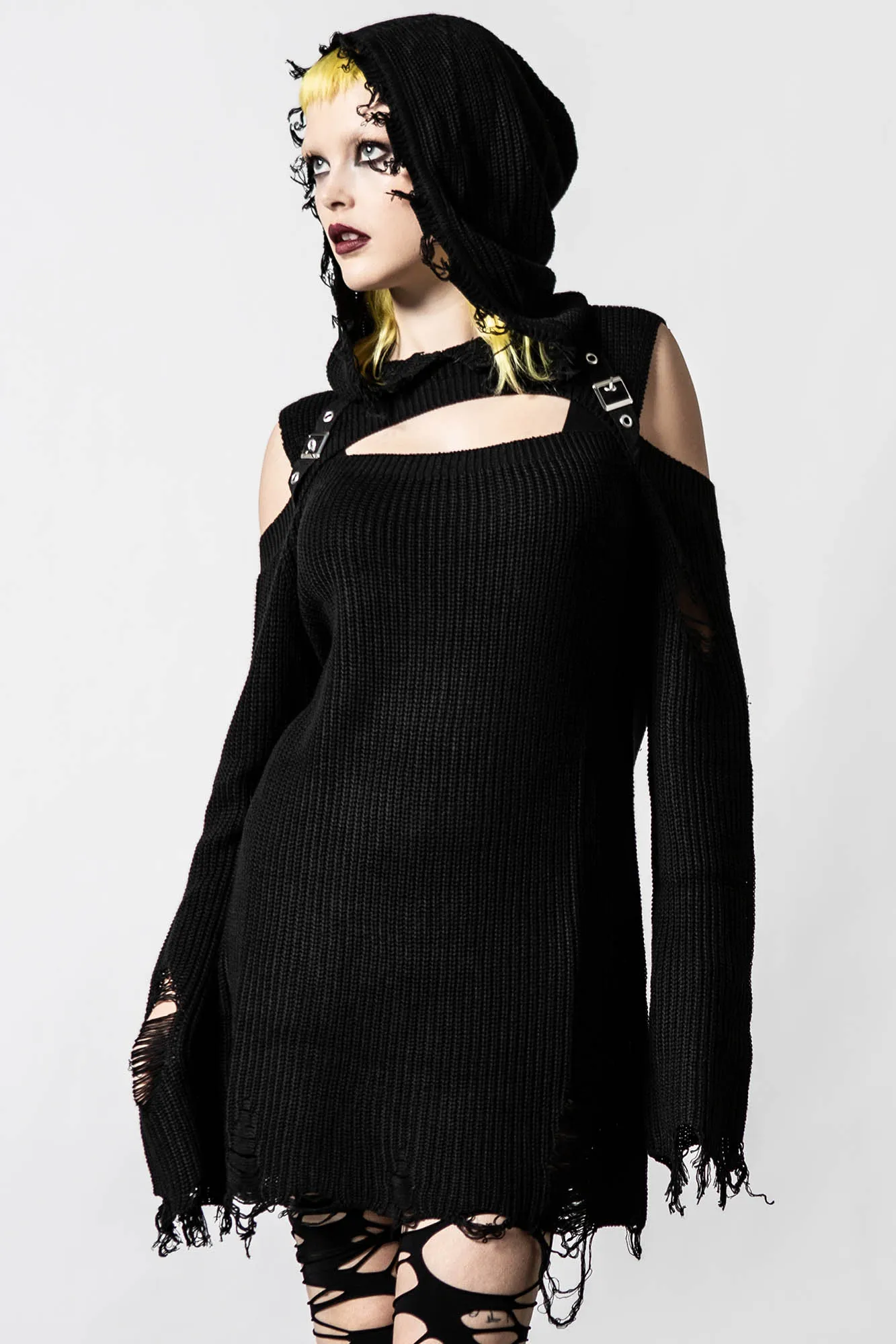 Sinister Shadows Hooded Sweater - Resurrect sold by Killstar