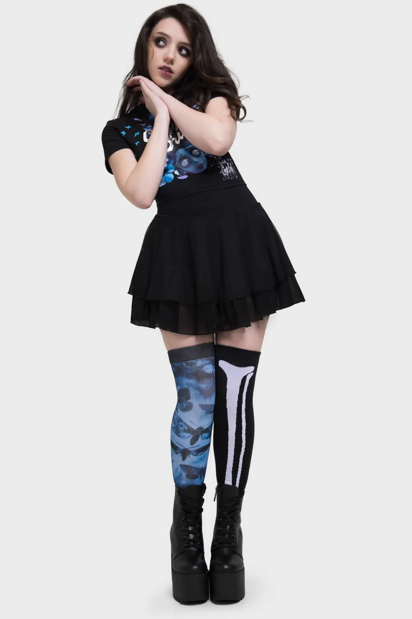 Swarm Of Butterflies Knee High Socks sold by Killstar