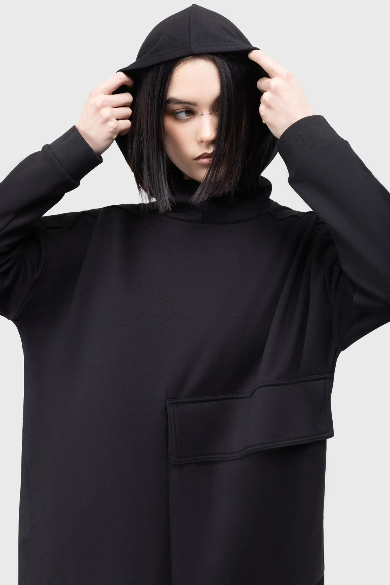 Sinistrae Longline Hoodie sold by Killstar product image thumbnail 2