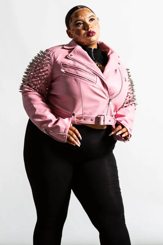 Disharmony Biker Jacket [PASTEL PINK] [PLUS] - Resurrect sold by Killstar