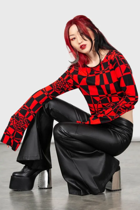 Suspiria Mood Crop Top [BLACK/RED] - Resurrect sold by Killstar