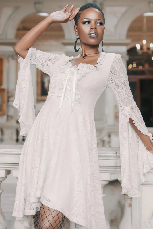 Killing Kisses Lace Maiden Dress [Ivory] - Resurrect sold by Killstar