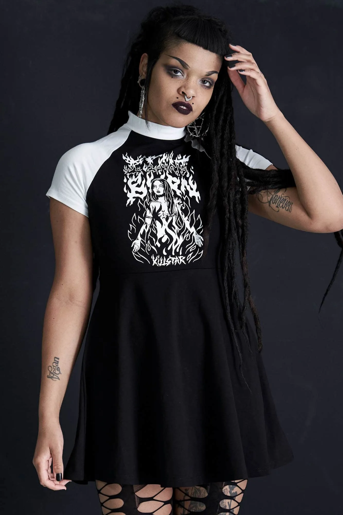 I Can't Burn Raglan Dress - Resurrect sold by Killstar