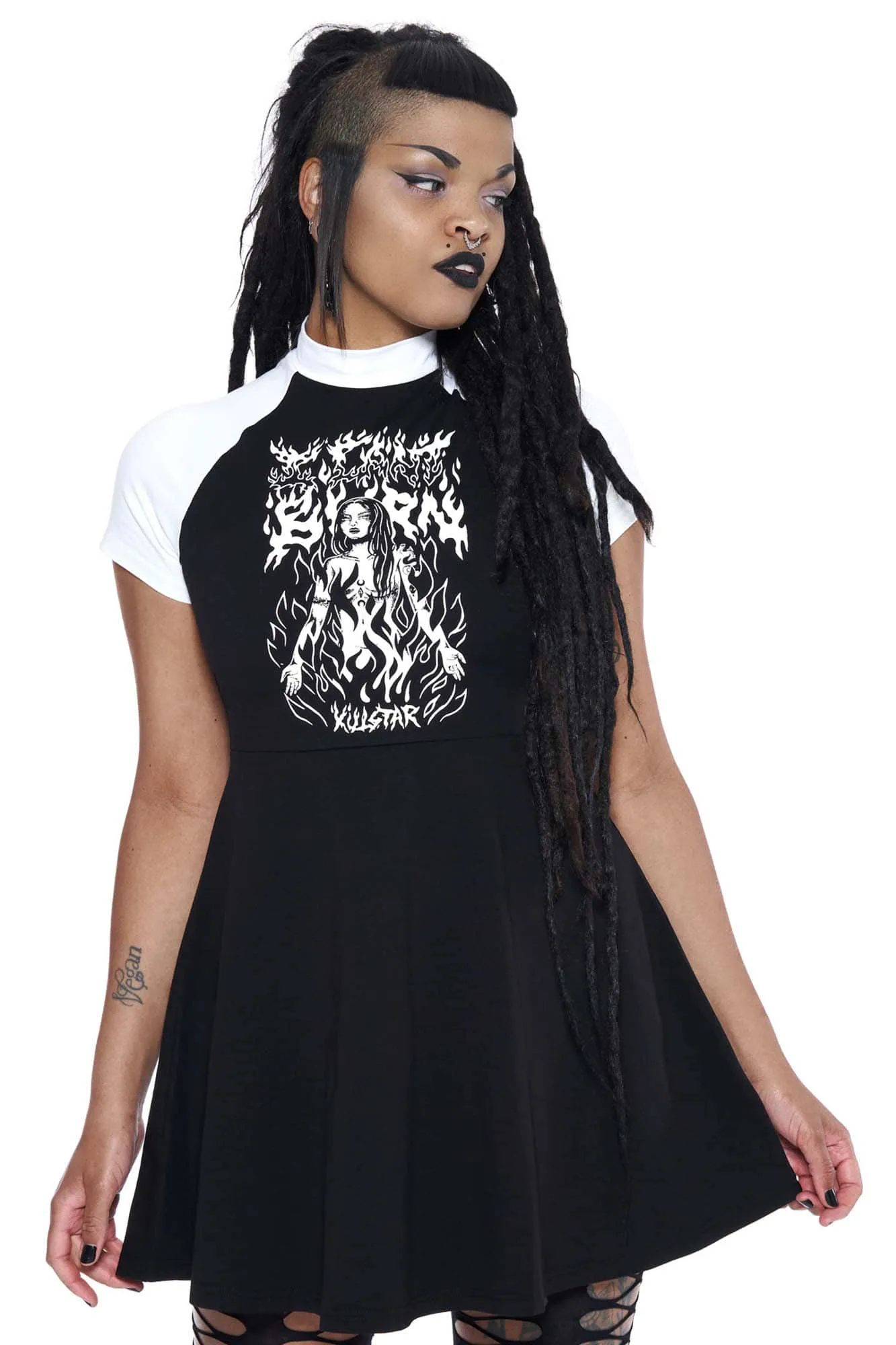 I Can't Burn Raglan Dress - Resurrect sold by Killstar product image thumbnail 3