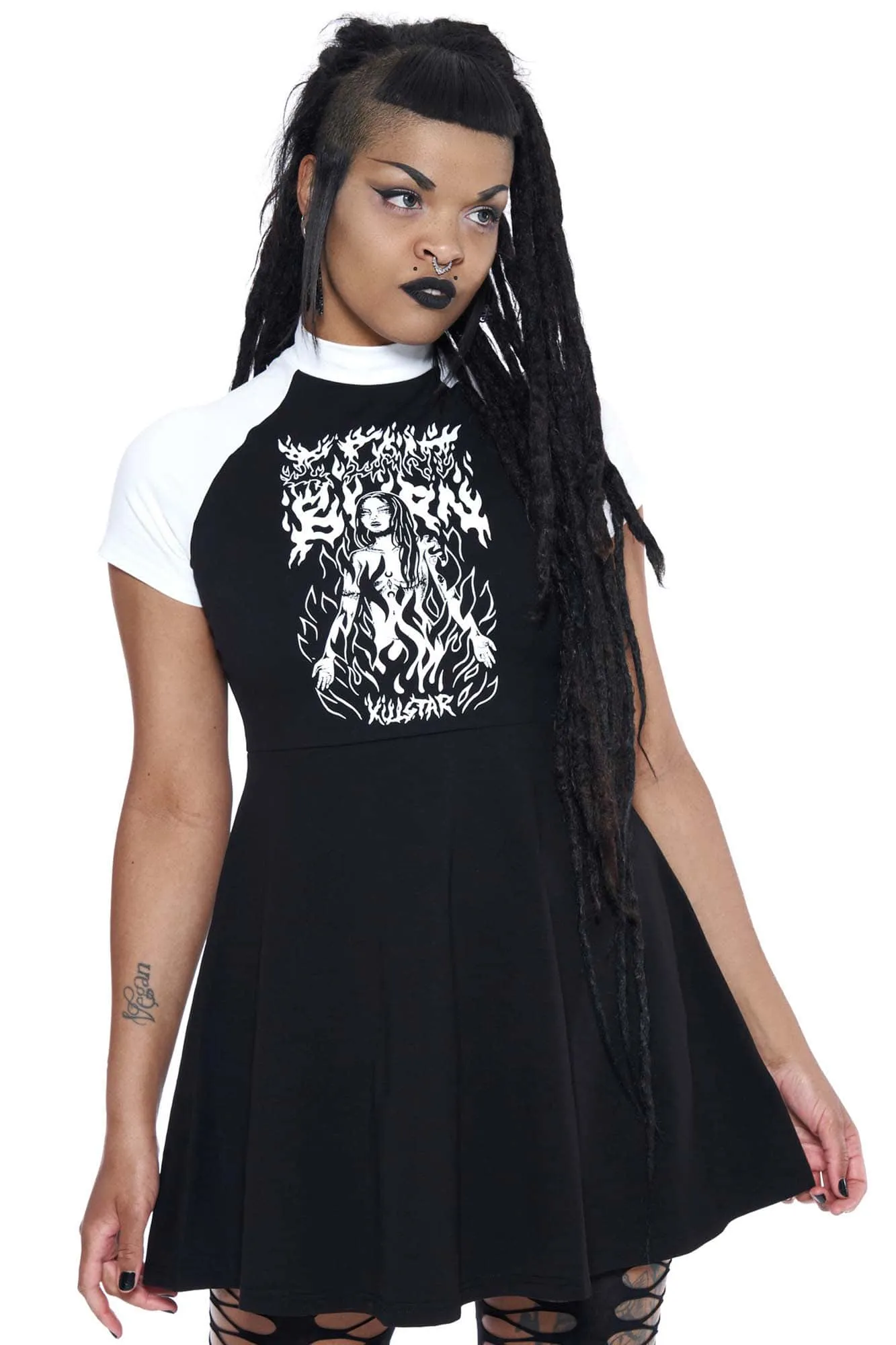 I Can't Burn Raglan Dress - Resurrect sold by Killstar product image thumbnail 2