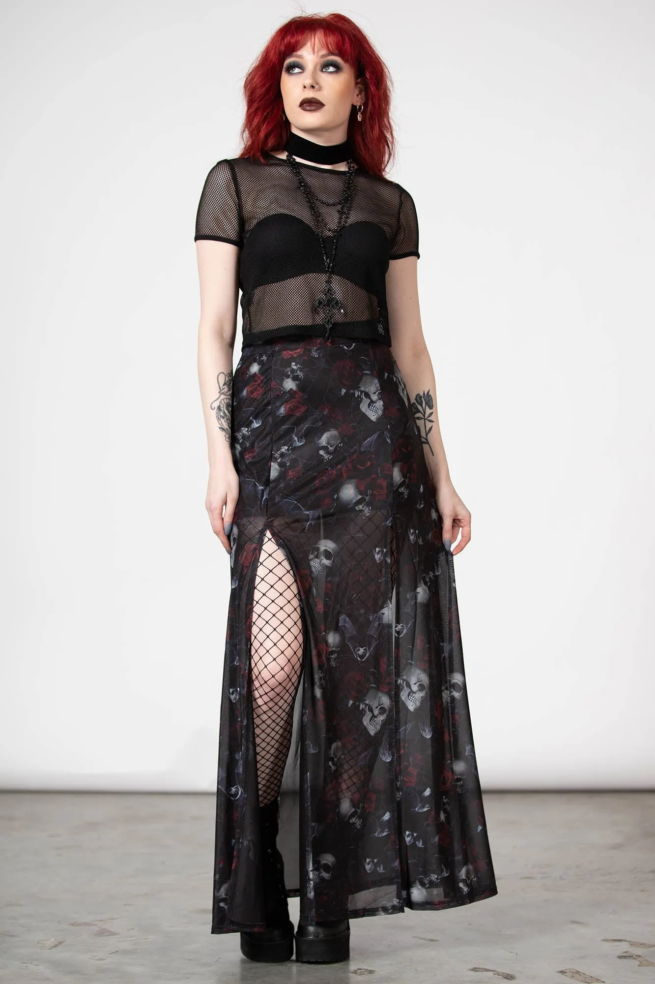Kleadora Mesh Maxi Skirt - Resurrect sold by Killstar