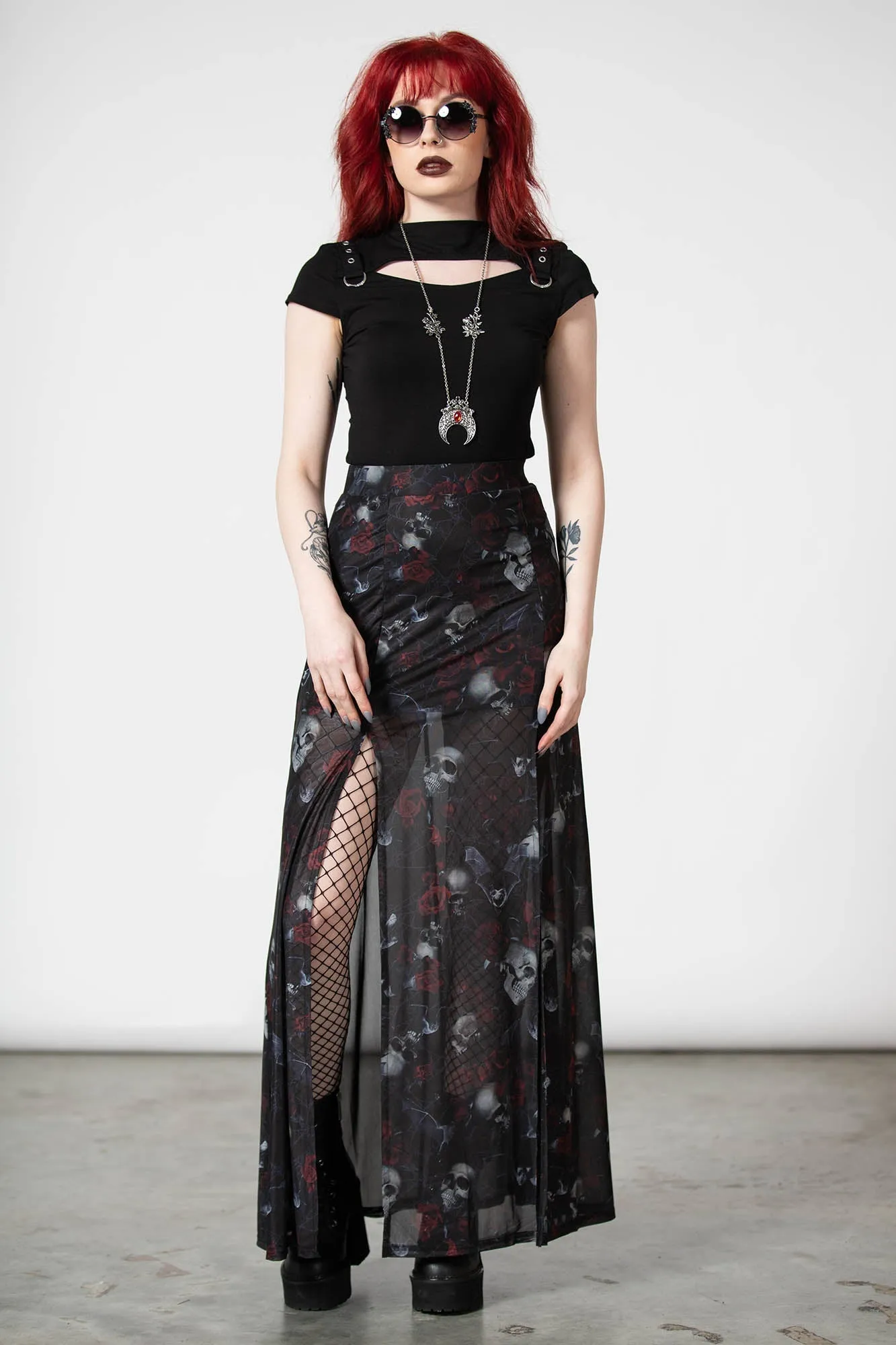 Kleadora Mesh Maxi Skirt - Resurrect sold by Killstar product image thumbnail 2