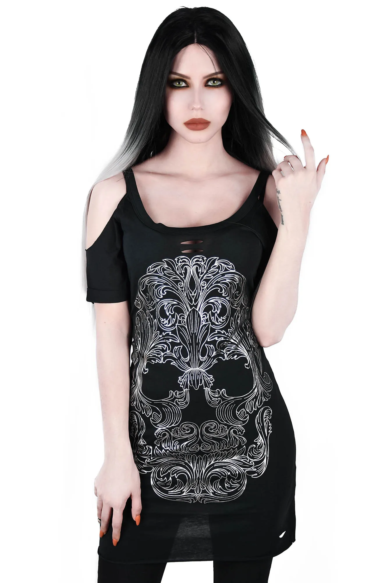 Vesper Distress Top - Resurrect sold by Killstar
