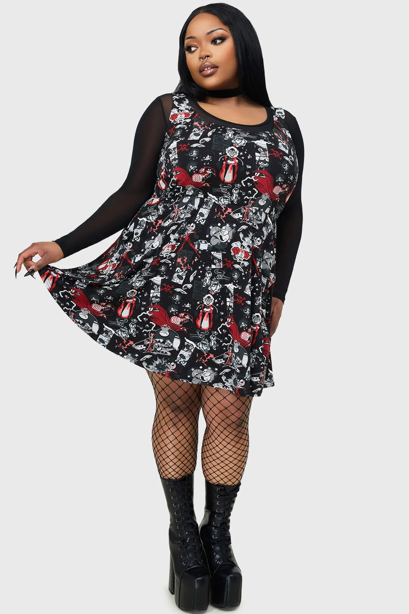 Evil Inside Skater Dress sold by Killstar product image thumbnail 5