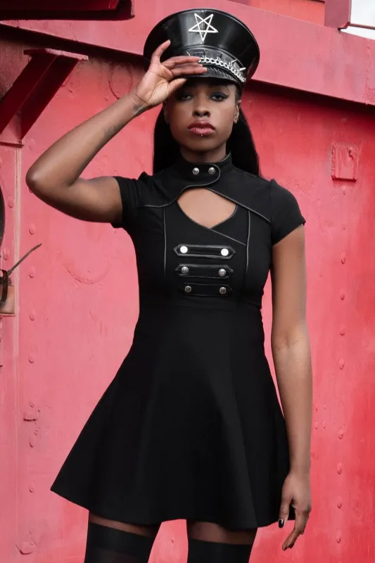 Regiment Skater Dress - Resurrect sold by Killstar