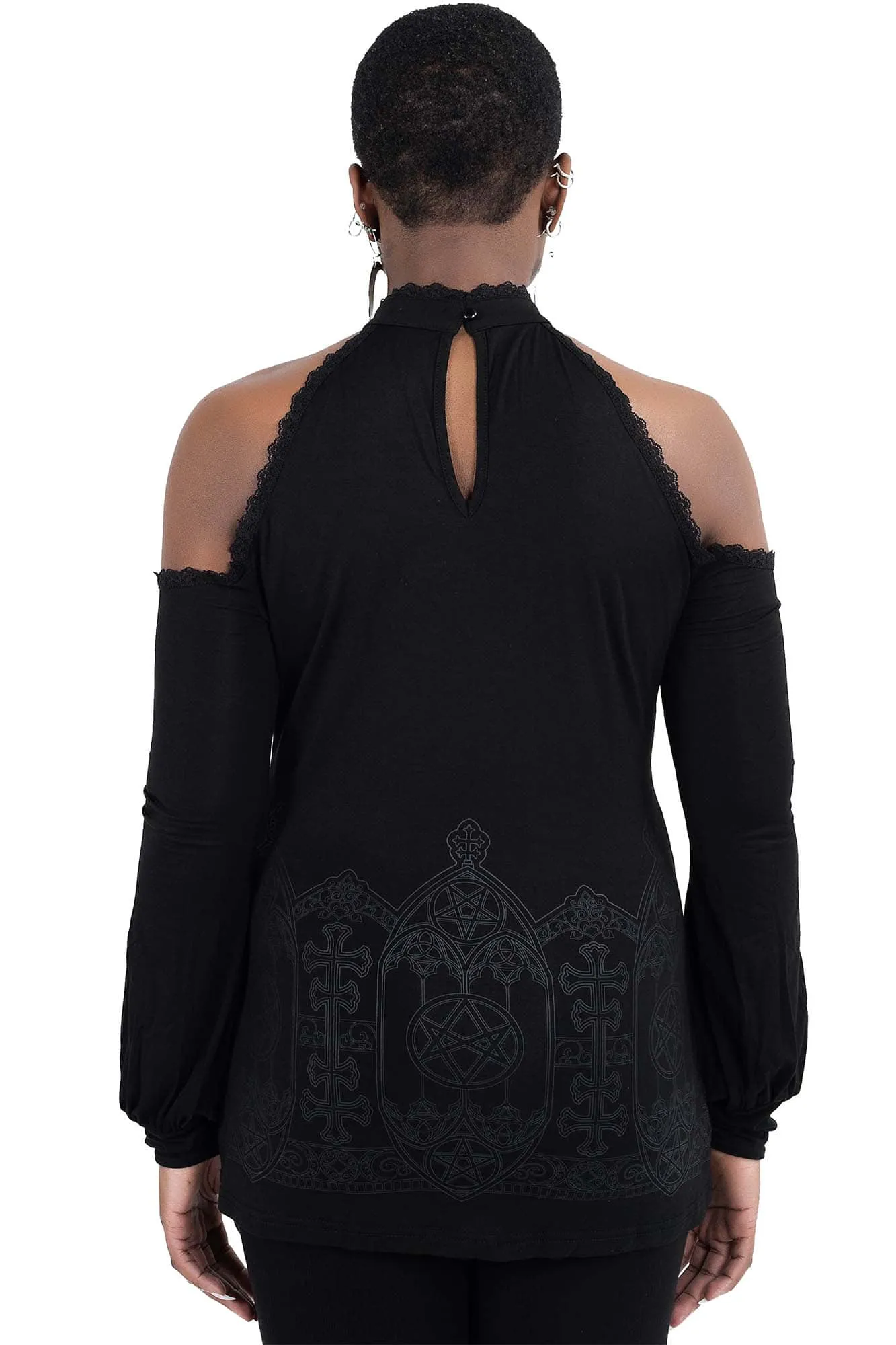 Cecila Cold Shoulder Top - Resurrect sold by Killstar product image thumbnail 3