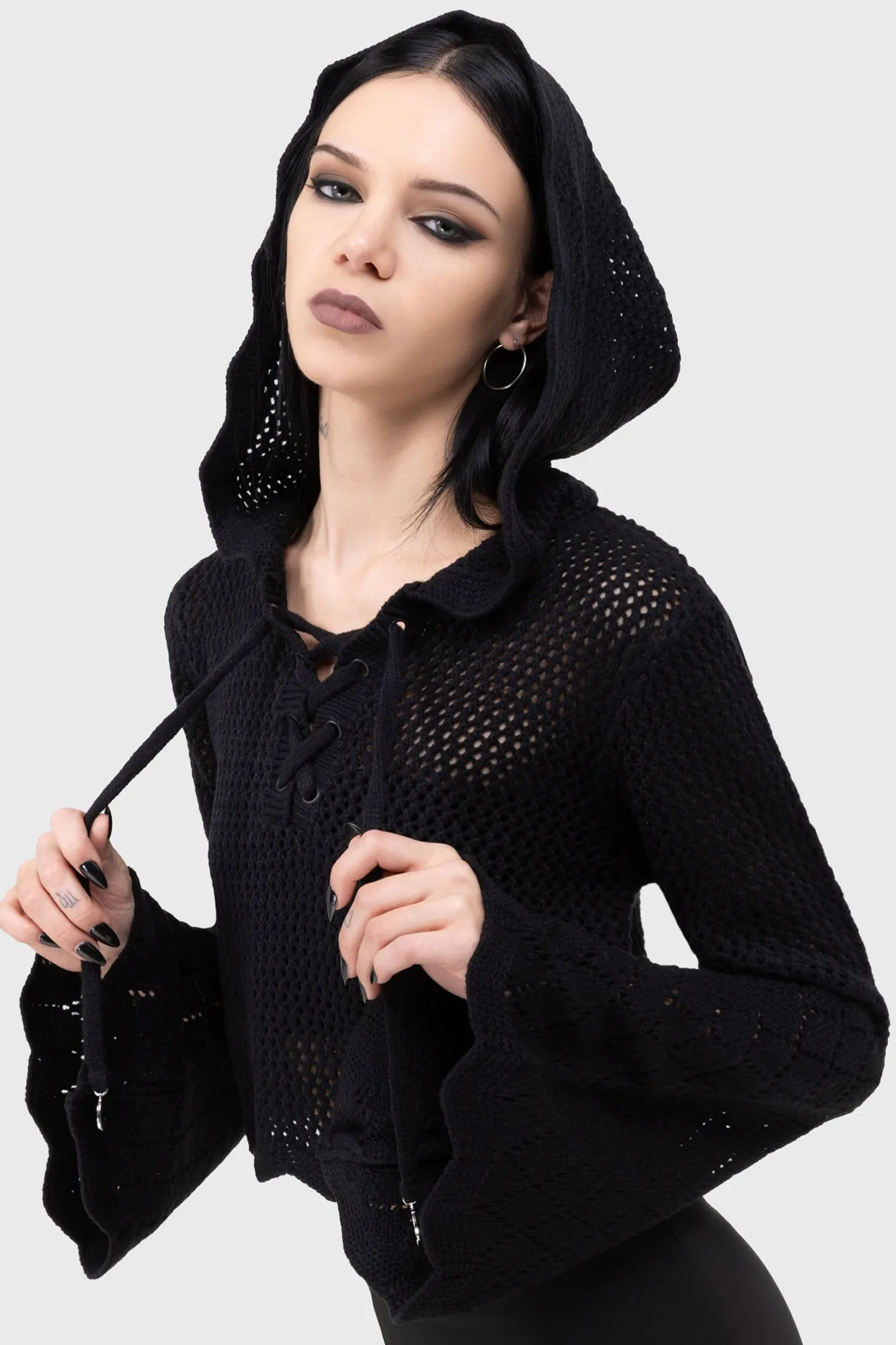 Shadow Witch Hooded Knit Sweater sold by Killstar
