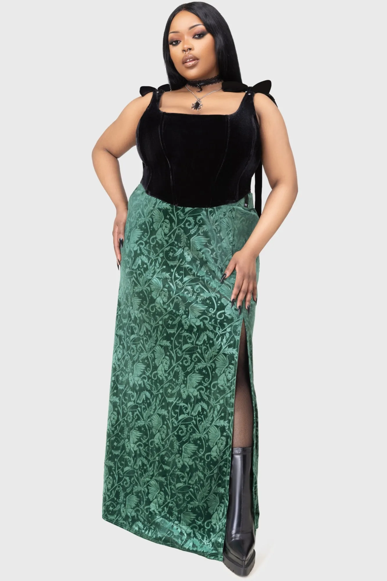 Emerald Envy Maxi Skirt sold by Killstar product image thumbnail 3
