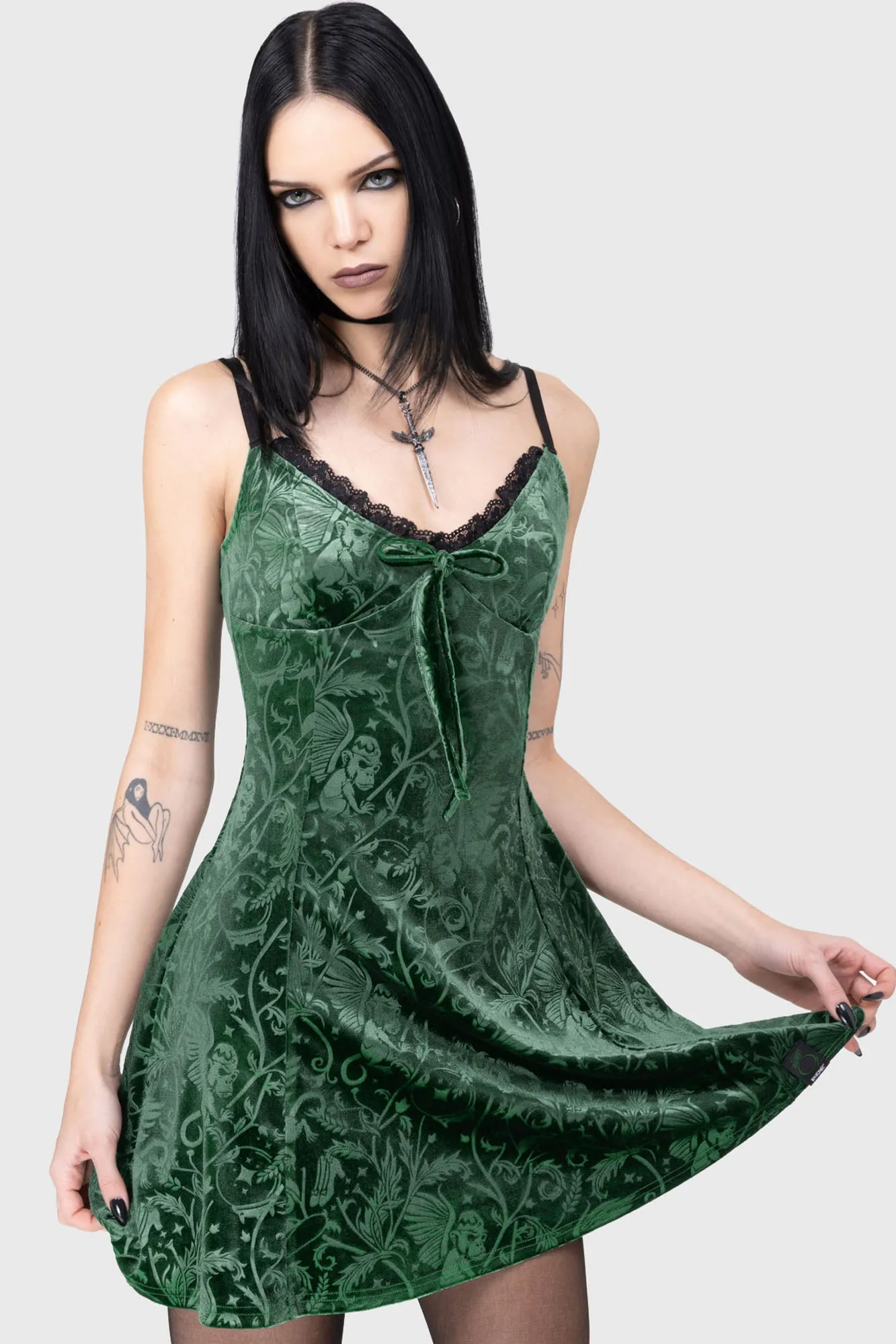 Emerald Envy Mini Dress sold by Killstar product image thumbnail 3