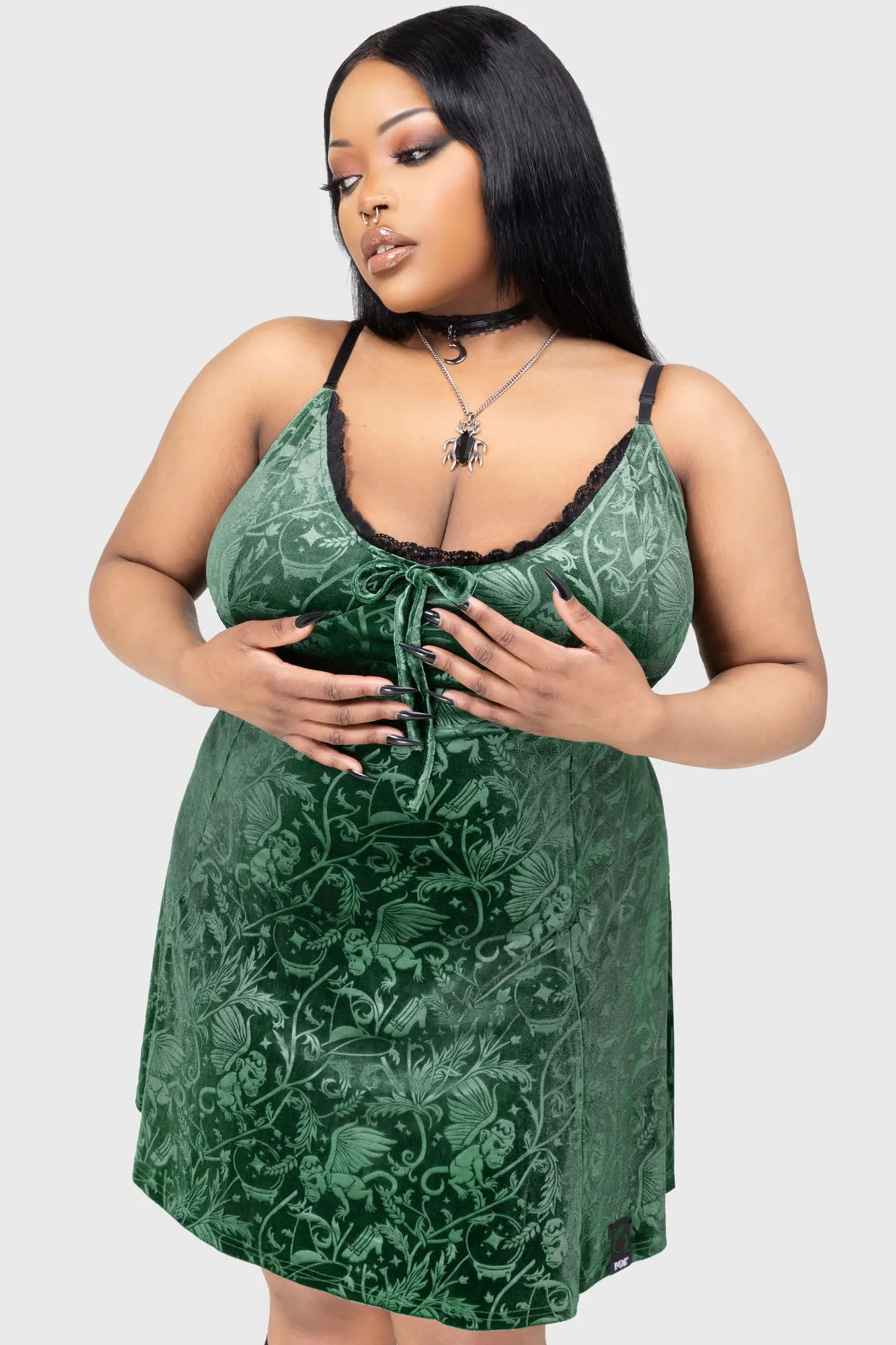 Emerald Envy Mini Dress sold by Killstar product image thumbnail 5