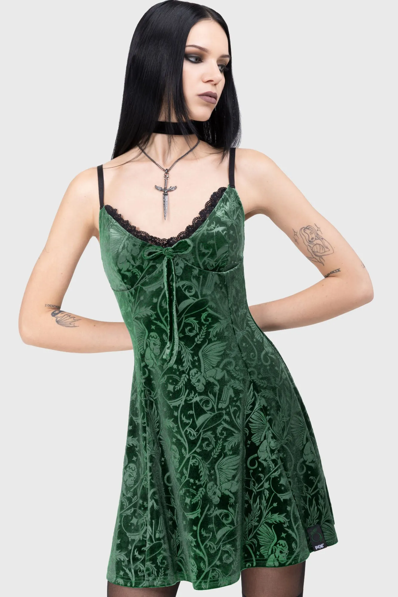 Emerald Envy Mini Dress sold by Killstar product image thumbnail 2