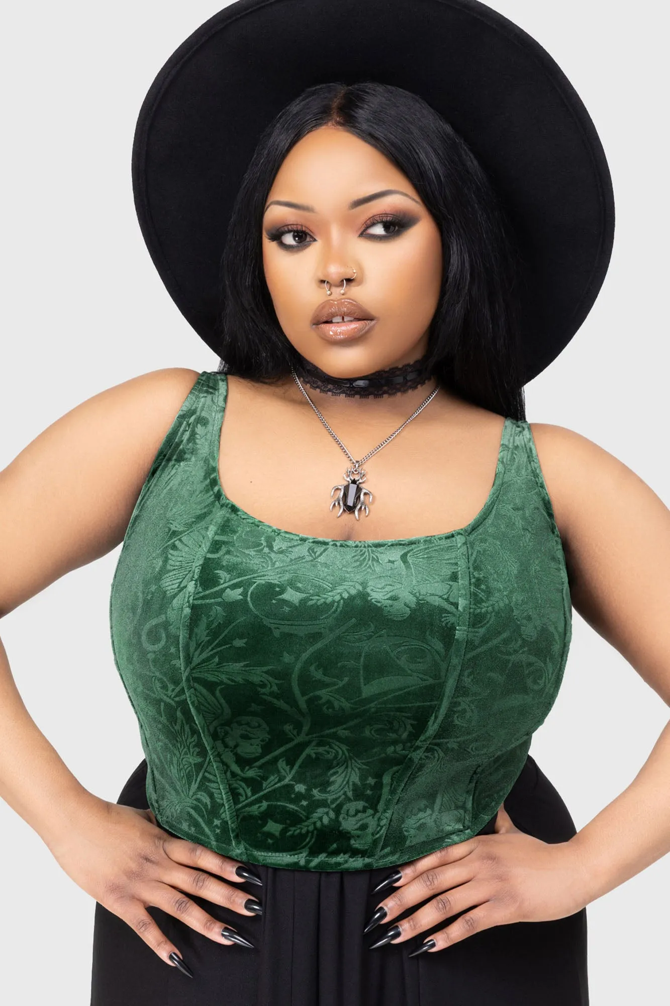 Emerald Envy Corset Top sold by Killstar product image thumbnail 4