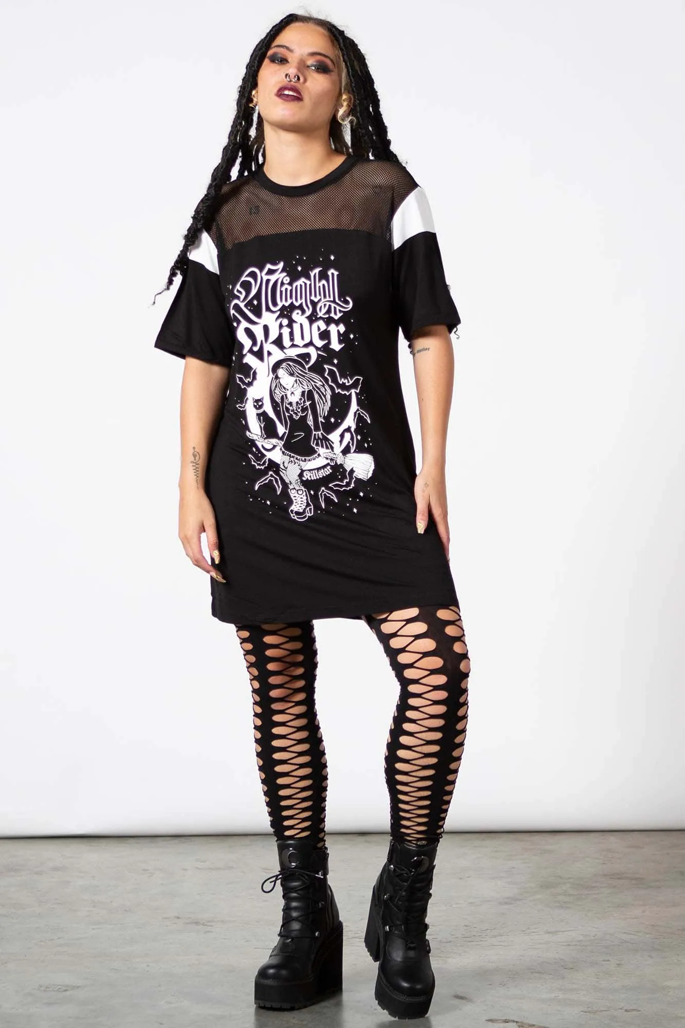 Nightrider Mesh Dress - Resurrect sold by Killstar product image thumbnail 2