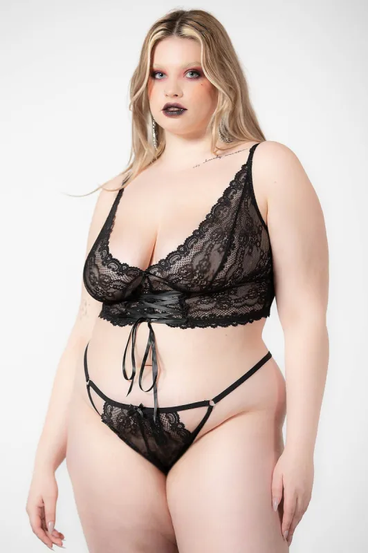 Lovella Lace Bralet [PLUS] sold by Killstar
