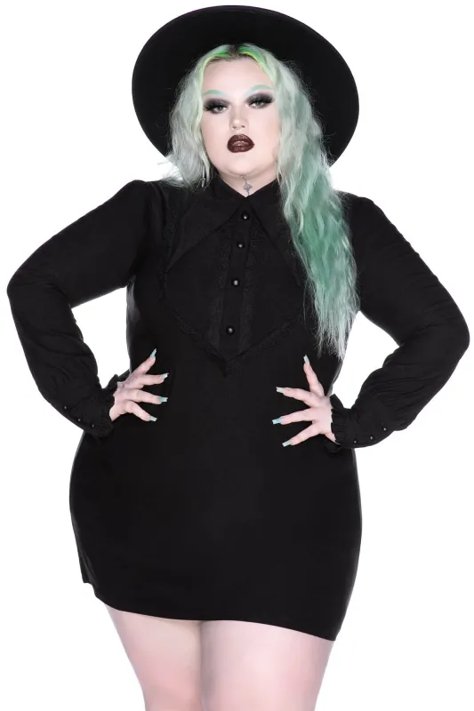 Weird Sister Collar Dress [PLUS] - Resurrect made by Killstar