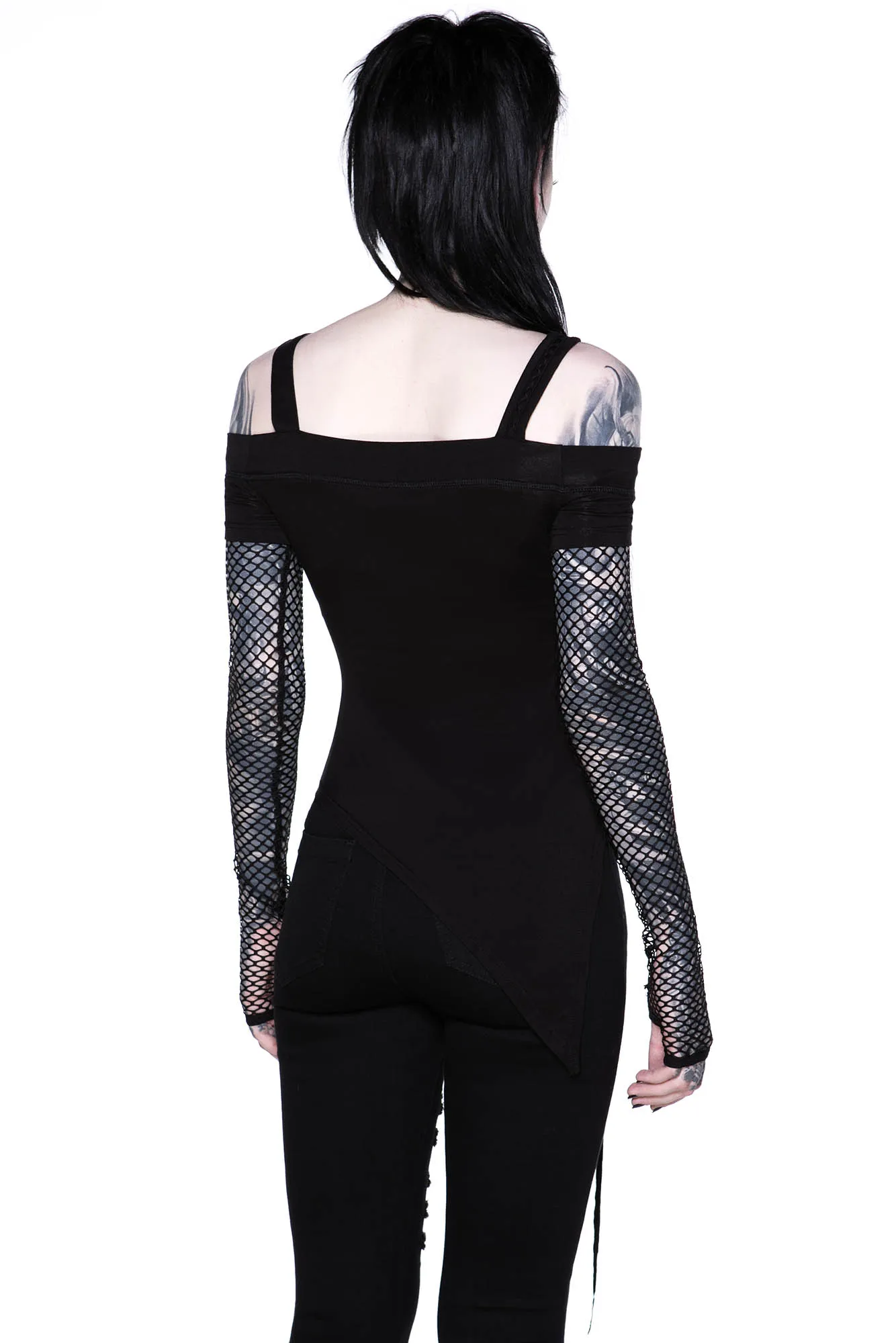 Hole Heartedly Bardot Top - Resurrect sold by Killstar product image thumbnail 3
