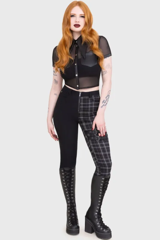 Tartan Riot Trousers [GREY] sold by Killstar