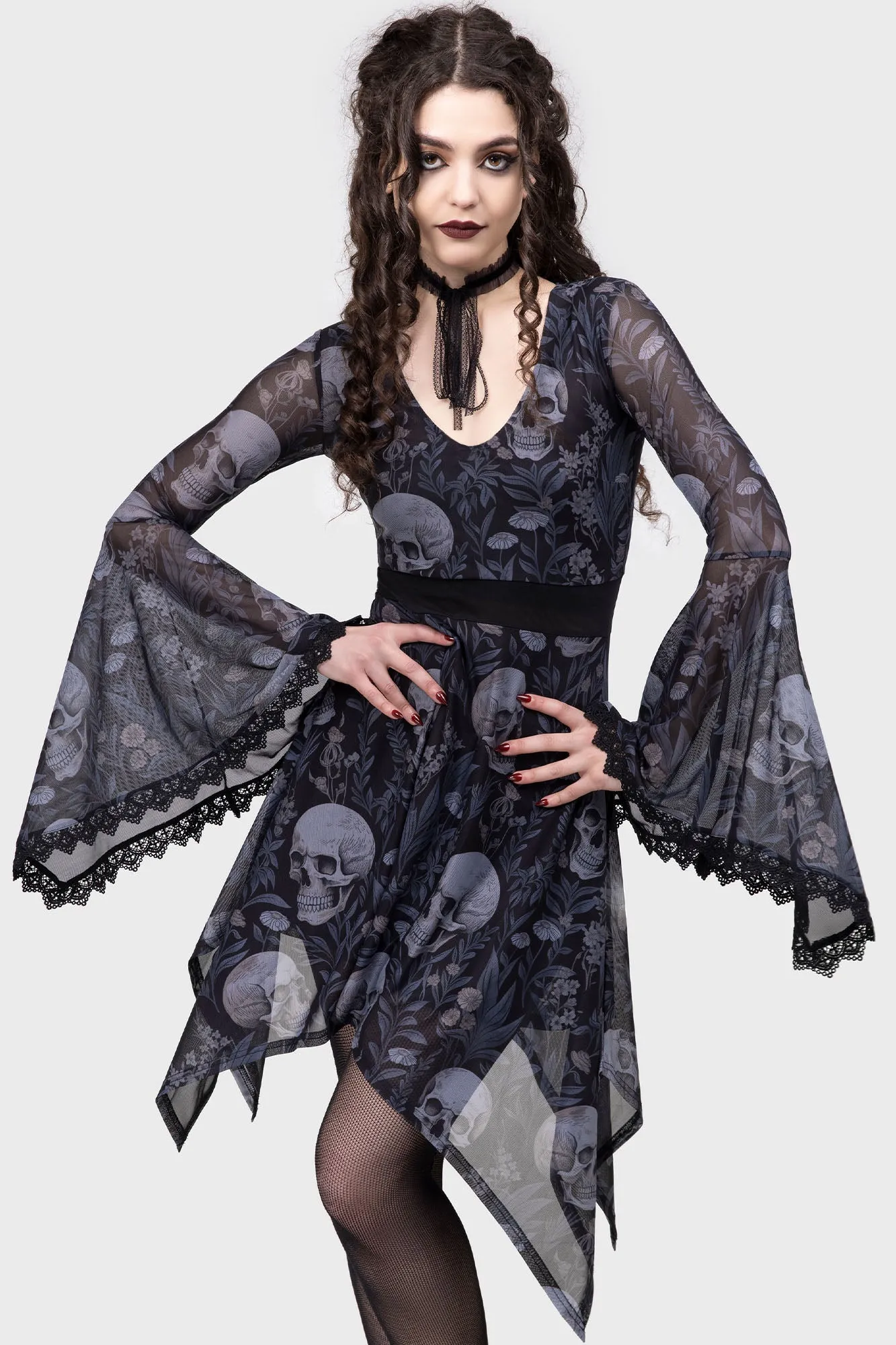 Death's Head Skater Dress sold by Killstar product image thumbnail 4