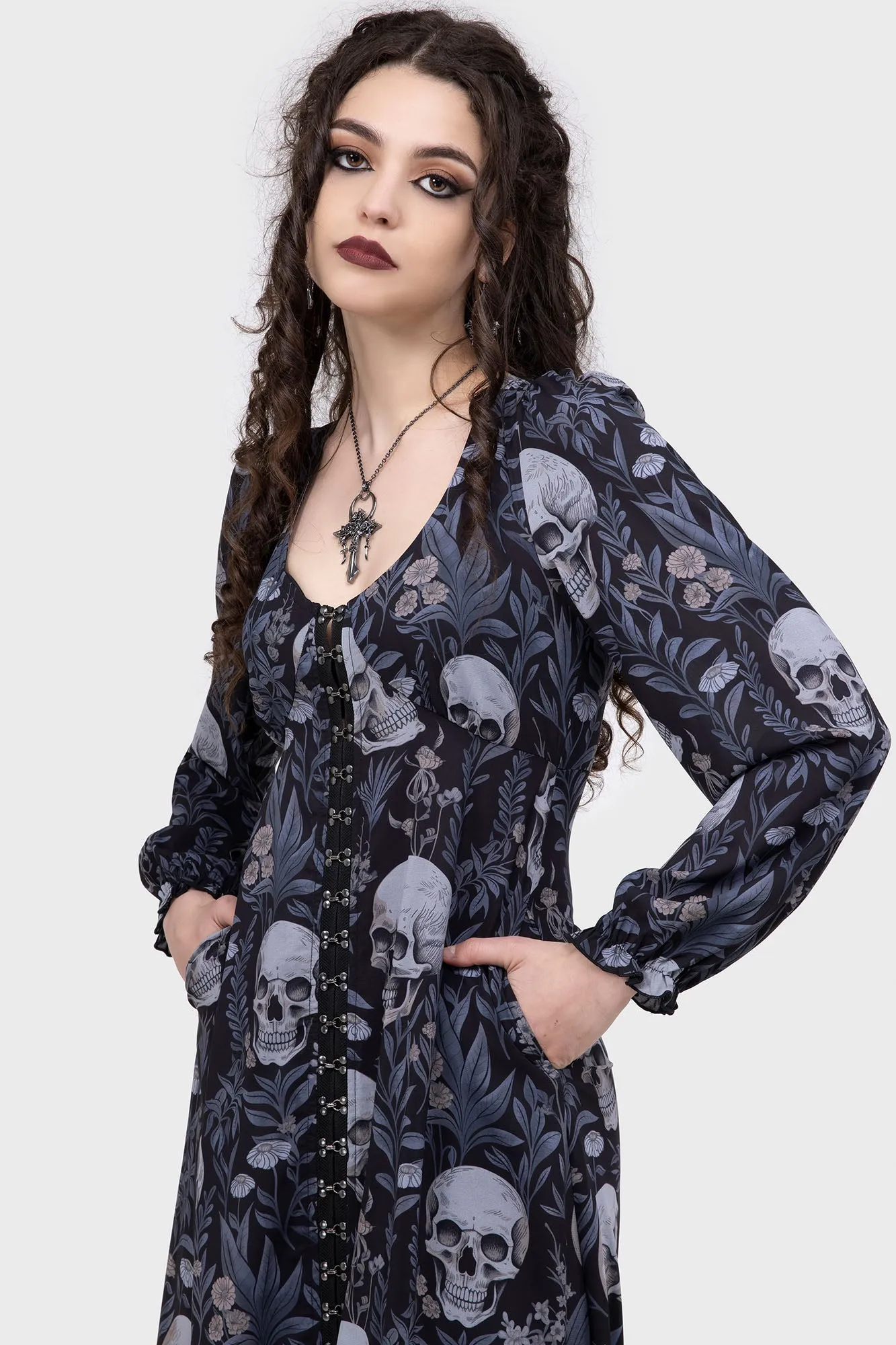 Death's Head Maxi Dress sold by Killstar product image thumbnail 4