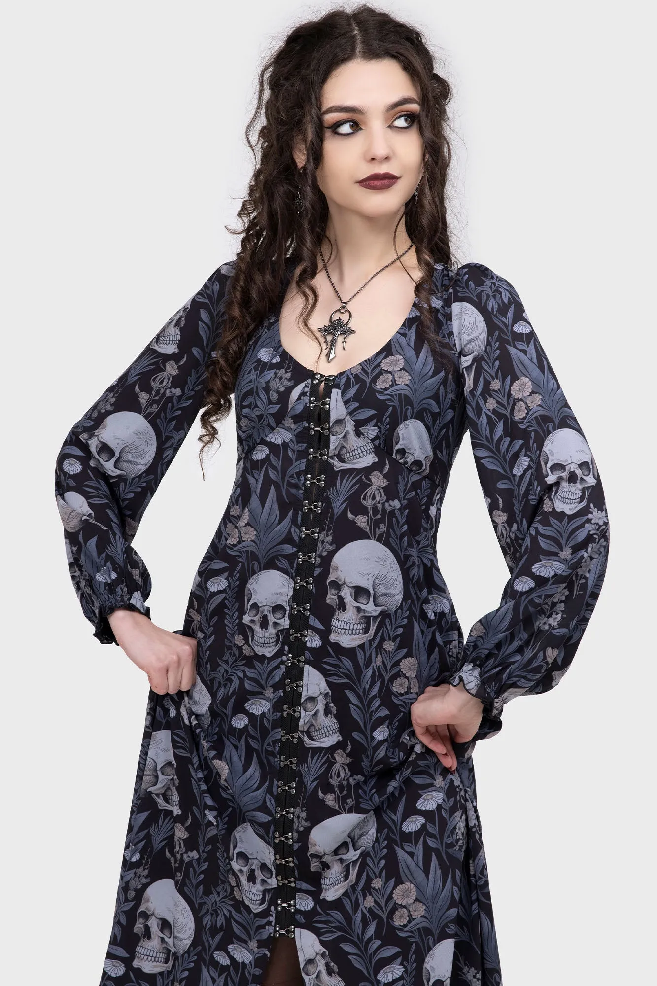Death's Head Maxi Dress sold by Killstar product image thumbnail 5