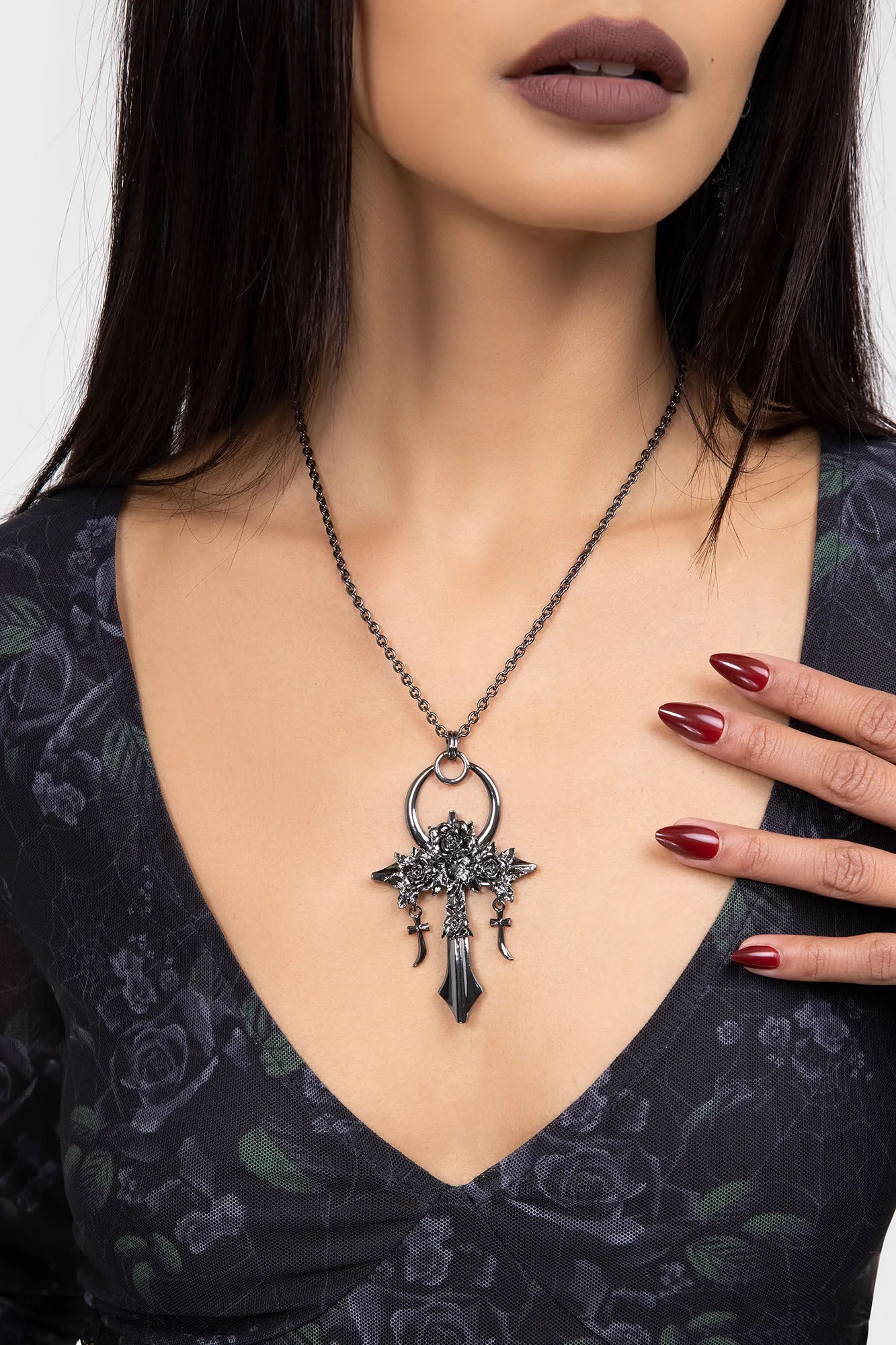 Mourning Ankh Necklace sold by Killstar product image thumbnail 2