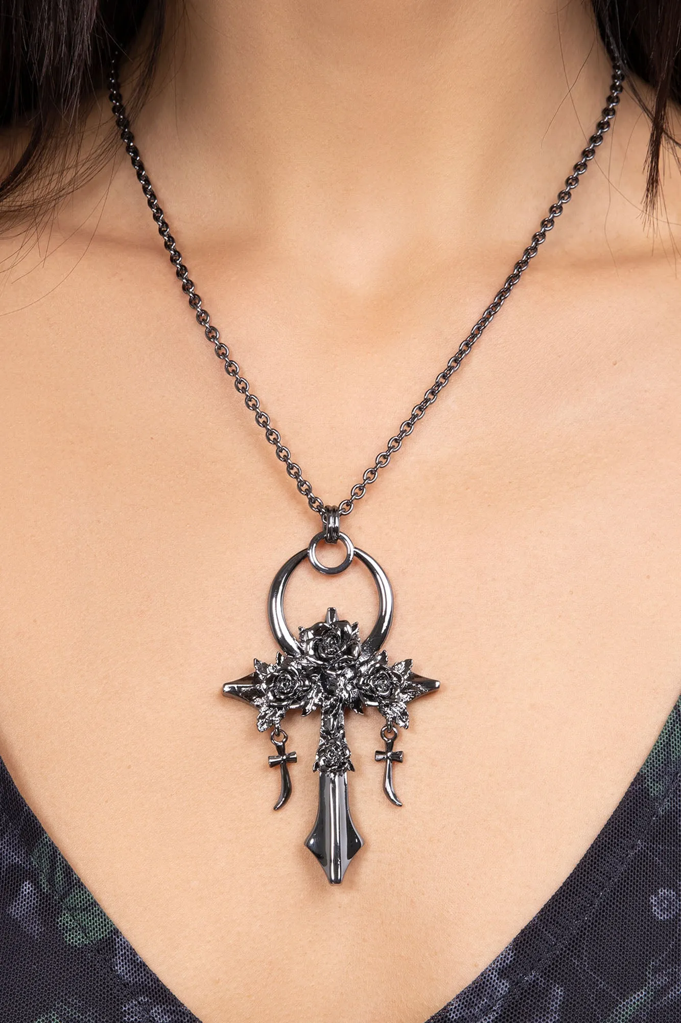 Mourning Ankh Necklace sold by Killstar product image thumbnail 3