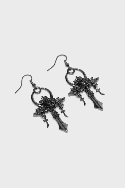 Mourning Ankh Earrings sold by Killstar