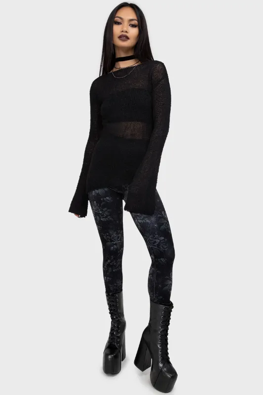 Midnight Rose Leggings sold by Killstar