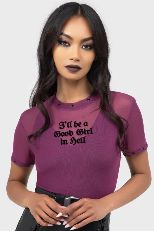 Good Girl In Hell Tee sold by Killstar
