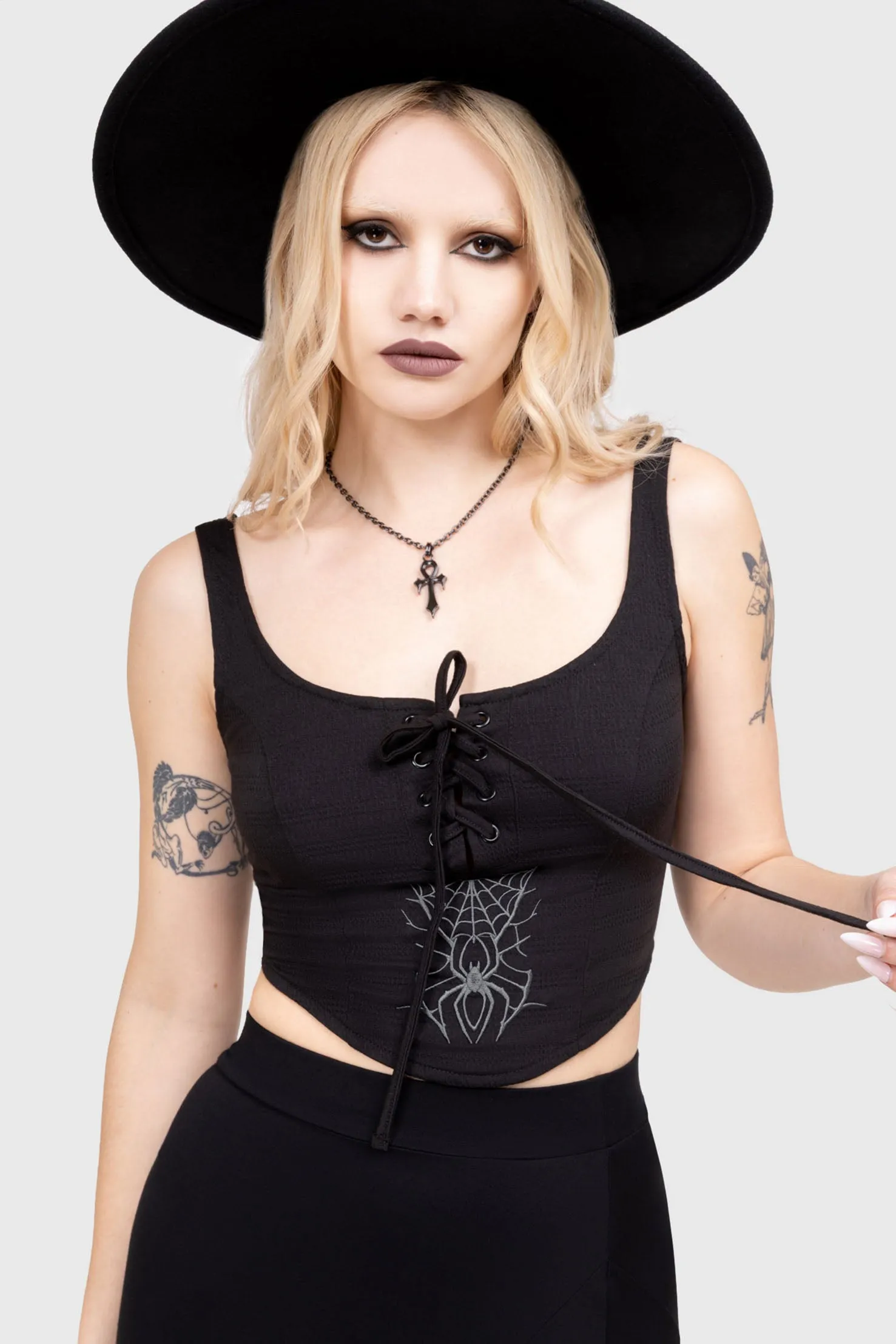 Grimwatch Corset Top sold by Killstar