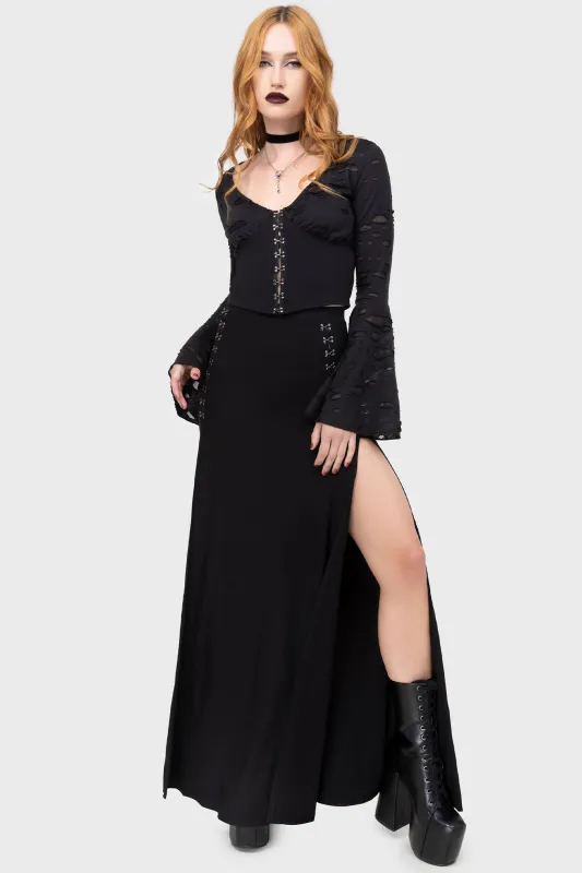 Snarl Maxi Skirt sold by Killstar