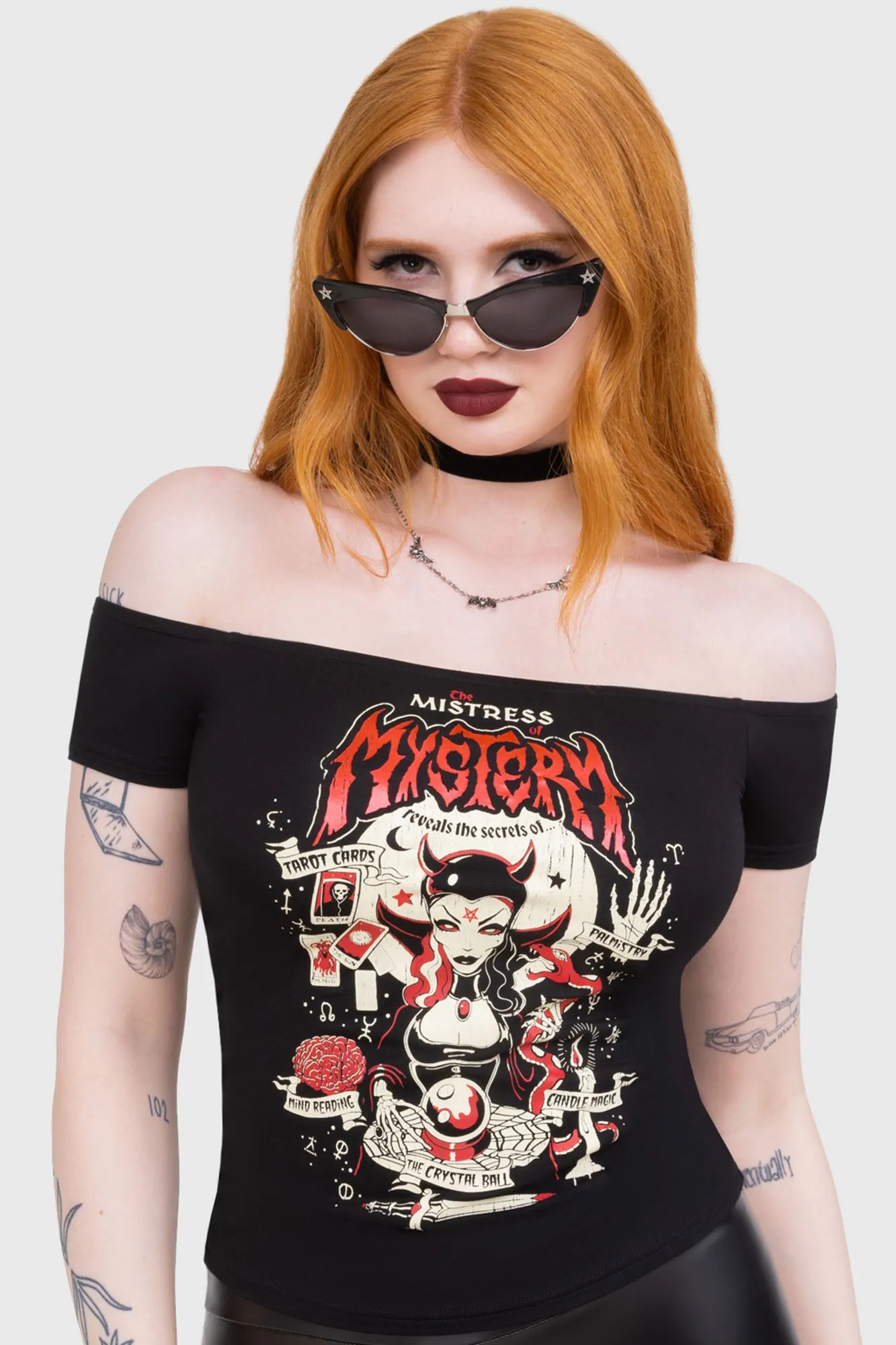 Mistress Mistery Bardot Top sold by Killstar