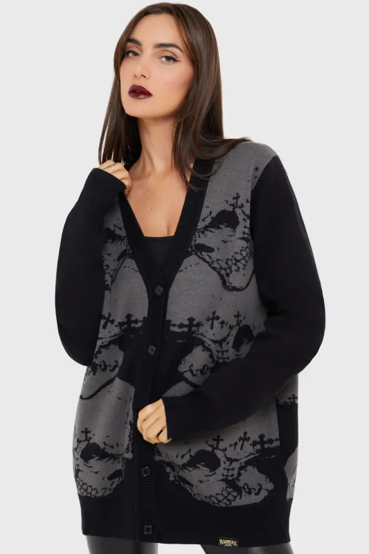 Headstone Knit Cardigan sold by Killstar