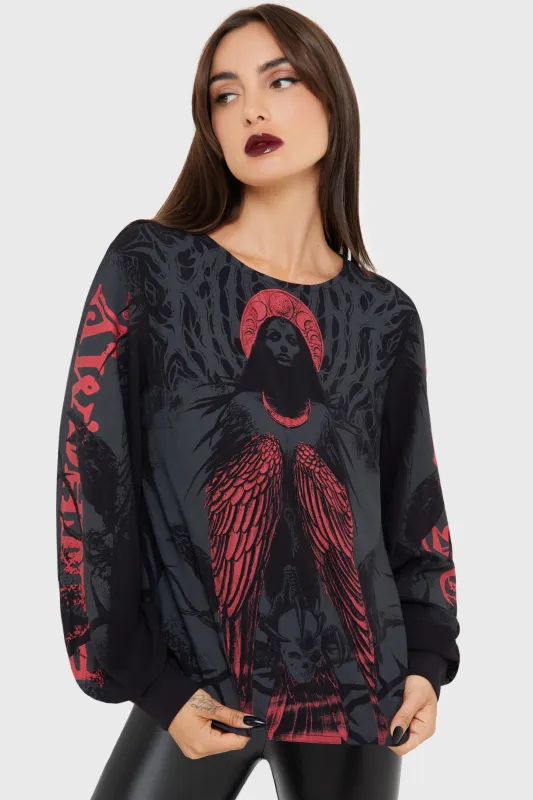 Mórrígan Moon Long Sleeve Top sold by Killstar