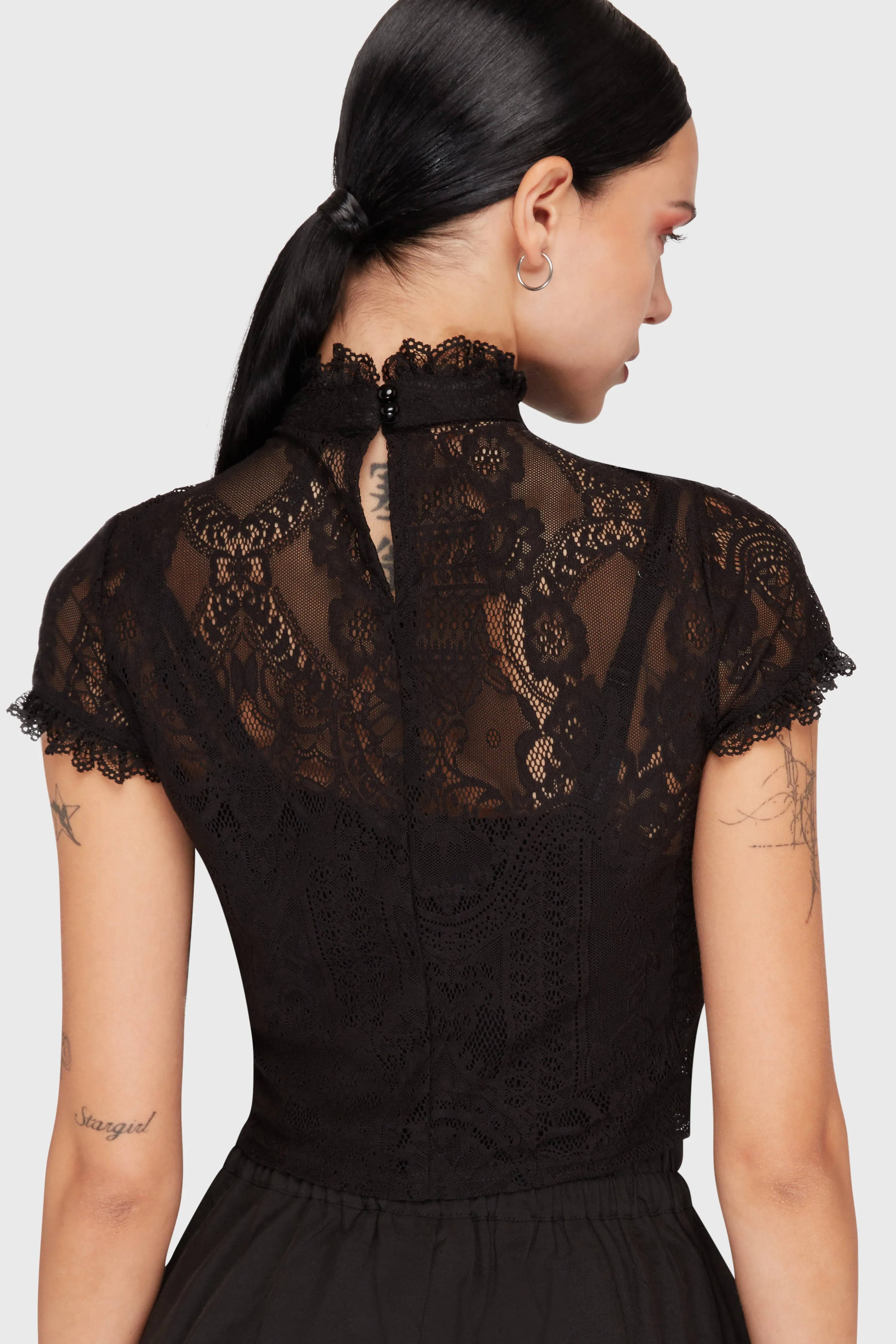 Ava Lace Crop Top sold by Killstar product image thumbnail 2