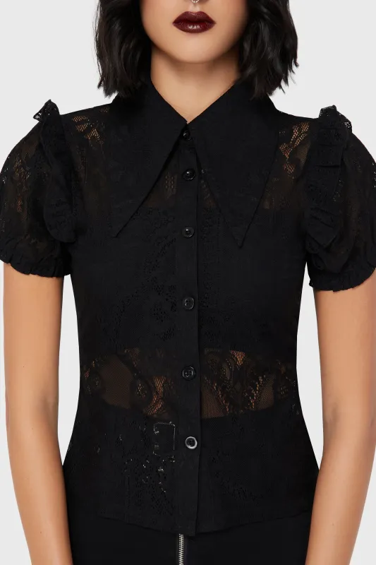 Vexina Lace Collar Blouse sold by Killstar