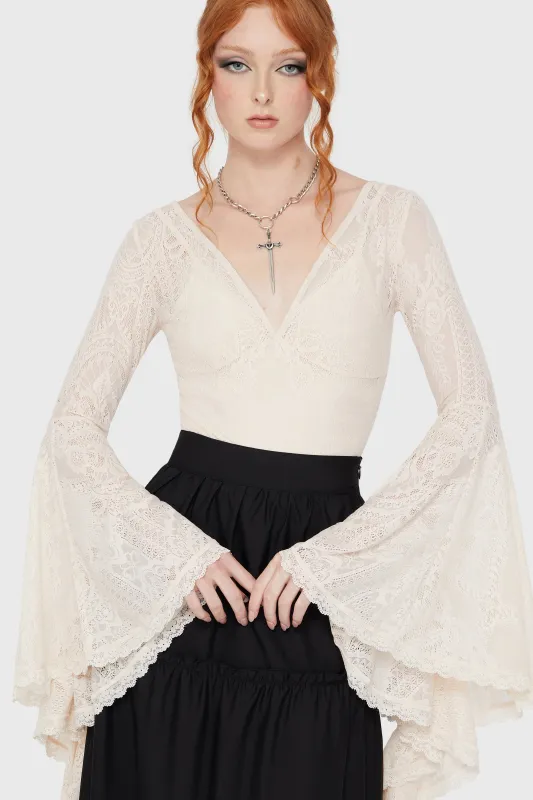 Fatal Attraction Bodysuit [IVORY] sold by Killstar