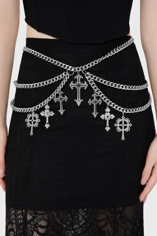 Crucifix Chain Belt sold by Killstar
